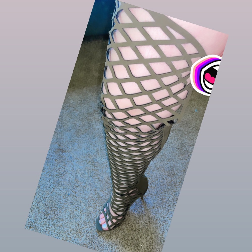 THIGH HIGH OPEN TOED HEALS FROM OLIVIA J